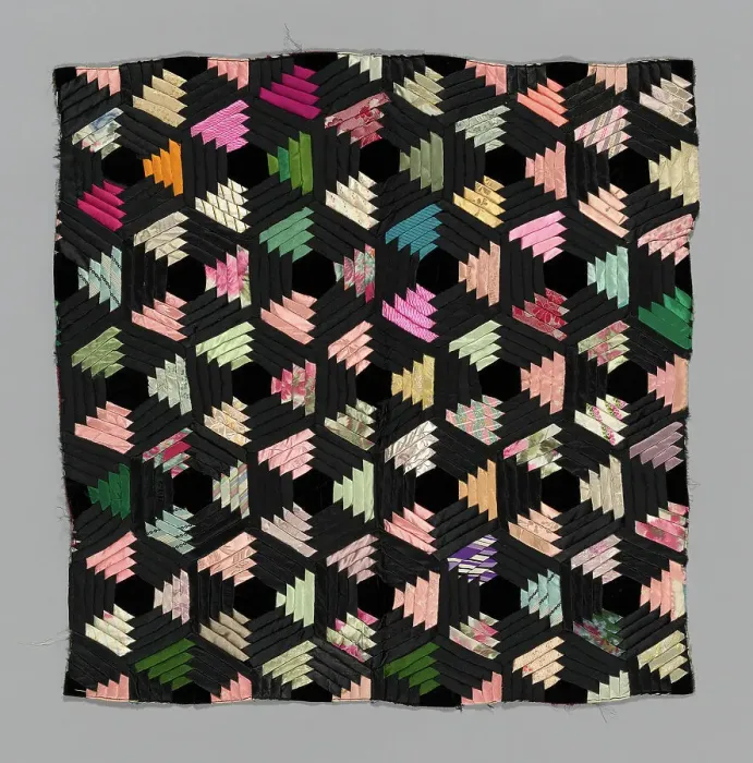 Framed Print : Fragment (from a Bedcover), United States, 1880s. Creator: Unknown Framed Print : Fragment (from a Bedcover), United States, 1880s. Creator: Unknown