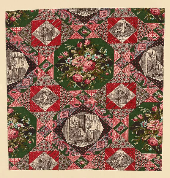 Fragment (Furnishing Fabric), England, After 1874. Creator: Unknown