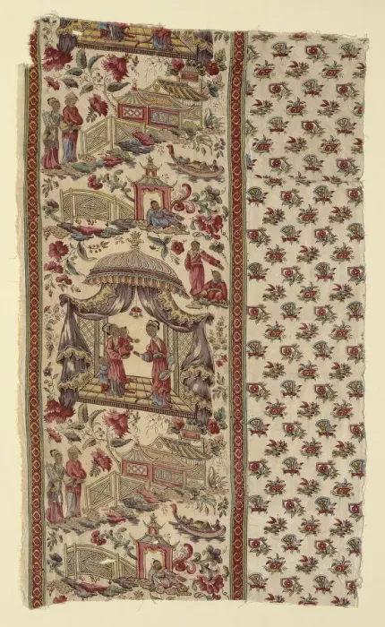 Framed Print : Fragment (Furnishing Fabric), England, c. 1806. Creator: Bannister Hall Print Works Framed Print : Fragment (Furnishing Fabric), England, c. 1806. Creator: Bannister Hall Print Works