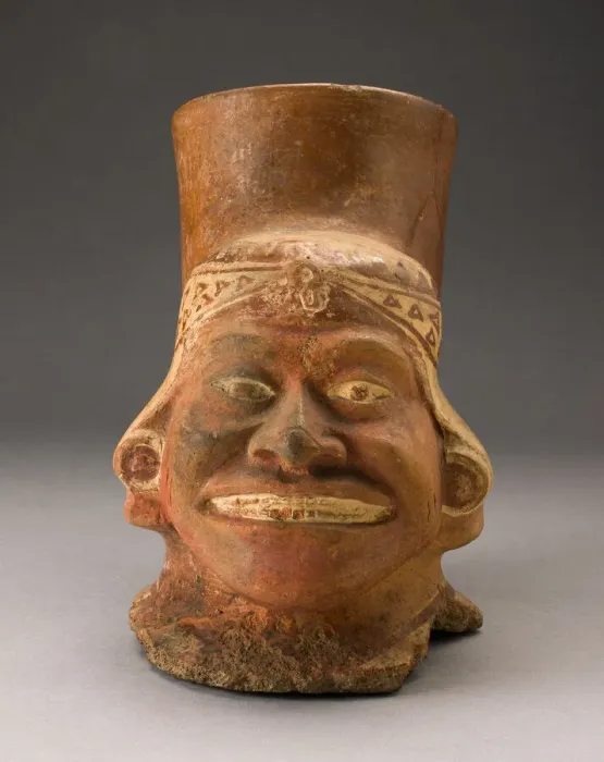 Framed Print : Fragment of a Jar In the Form of a Human Head with a Wrapped-Textile Headdress, 100 B. C Framed Print : Fragment of a Jar In the Form of a Human Head with a Wrapped-Textile Headdress, 100 B. C