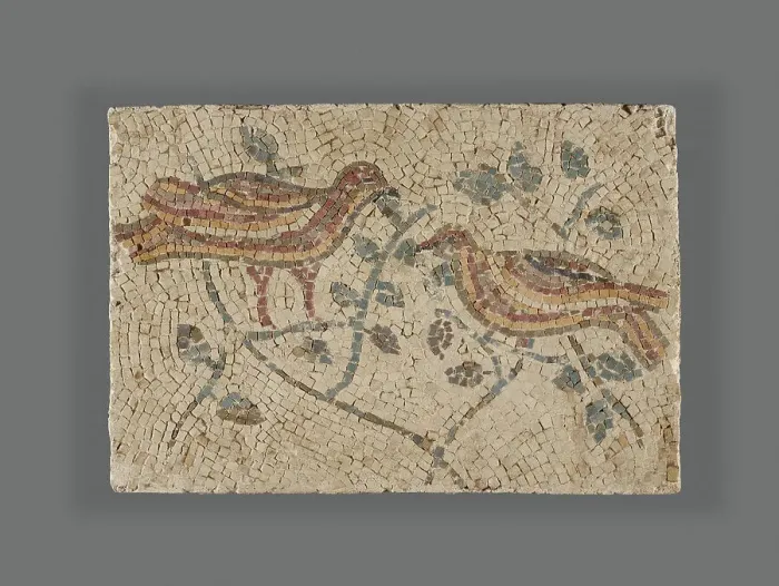 Framed Print : Fragment of a Mosaic with Birds, 3rd or 4th century A.D. Creator: Unknown Framed Print : Fragment of a Mosaic with Birds, 3rd or 4th century A.D. Creator: Unknown