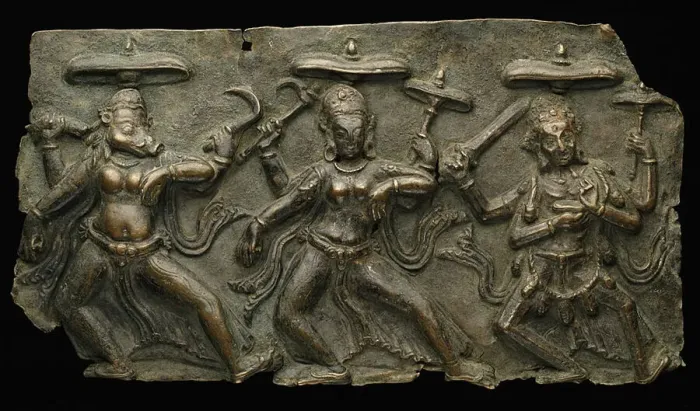 Framed Print : Fragment of Mother Goddesses (Matrika) Panel with Varahi, Kaumari, and Chamunda Framed Print : Fragment of Mother Goddesses (Matrika) Panel with Varahi, Kaumari, and Chamunda