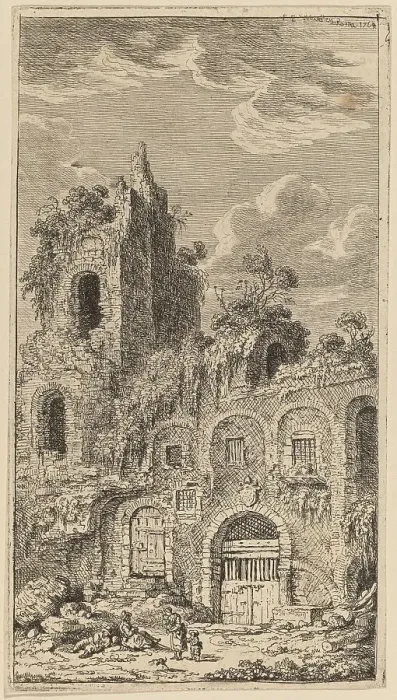 Framed Print : Fragment of the Old City Wall at San Giovanni Laterano, 1764. Creator: Franz Edmund Weirotter Framed Print : Fragment of the Old City Wall at San Giovanni Laterano, 1764. Creator: Franz Edmund Weirotter