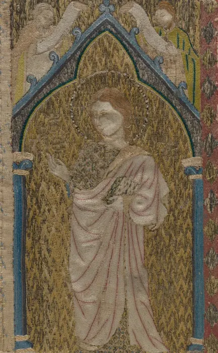 Framed Print : Fragment of an Orphrey, British, 13th century. Creator: Unknown Framed Print : Fragment of an Orphrey, British, 13th century. Creator: Unknown