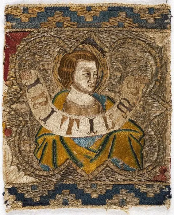 Framed Print : Fragment from an Orphrey, Florence, 1360s. Creator: Unknown Framed Print : Fragment from an Orphrey, Florence, 1360s. Creator: Unknown