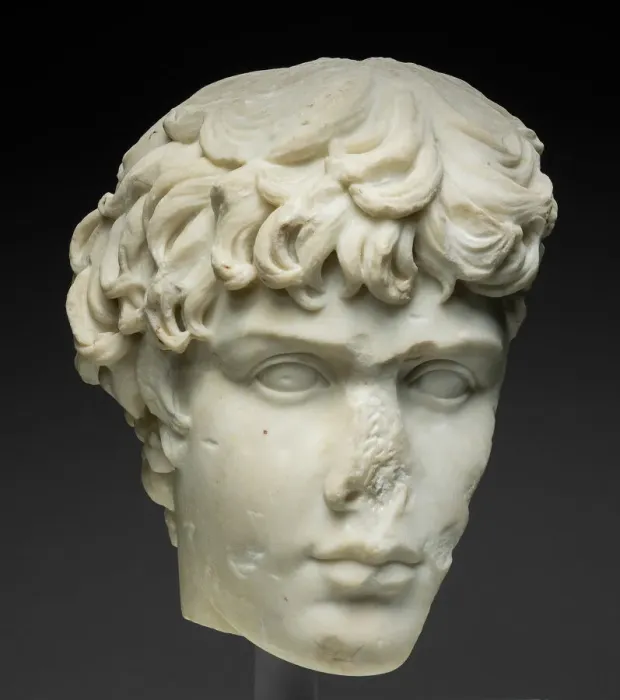 Framed Print : Fragment of a Portrait Head of Antinous, 130-138. Creator: Unknown Framed Print : Fragment of a Portrait Head of Antinous, 130-138. Creator: Unknown
