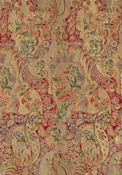 Framed Print : Fragment of Silk Cloth, Early 17th cen. Artist: West European Applied Art Framed Print : Fragment of Silk Cloth, Early 17th cen. Artist: West European Applied Art
