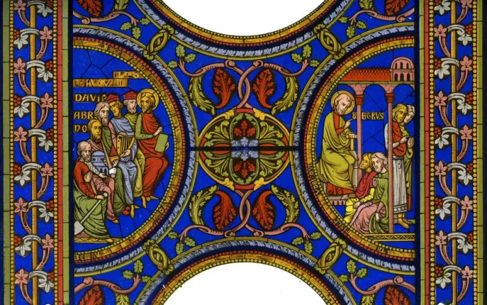 Framed Print : Fragment of a stained glass window in Canterbury Cathedral, Canterbury, Kent, 1849. Artist: Hauger Framed Print : Fragment of a stained glass window in Canterbury Cathedral, Canterbury, Kent, 1849. Artist: Hauger