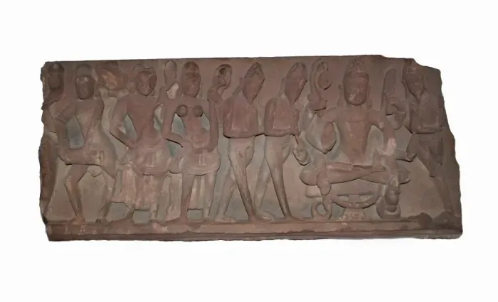 Framed Print : Fragment of a Temple Doorway Lintel, Chandella period, c. 11th century. Creator: Unknown Framed Print : Fragment of a Temple Doorway Lintel, Chandella period, c. 11th century. Creator: Unknown