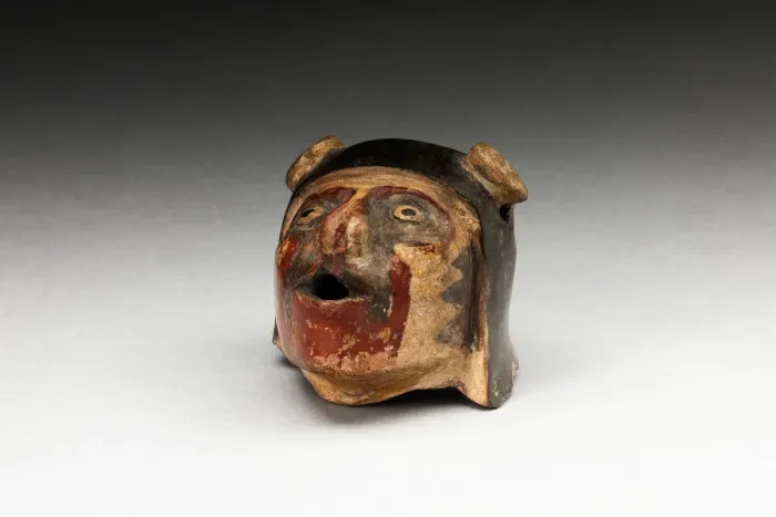 Framed Print : Fragment of a Vessel or Sculpture Depicting a Human Head, A. D. 600 / 1000. Creator: Unknown Framed Print : Fragment of a Vessel or Sculpture Depicting a Human Head, A. D. 600 / 1000. Creator: Unknown