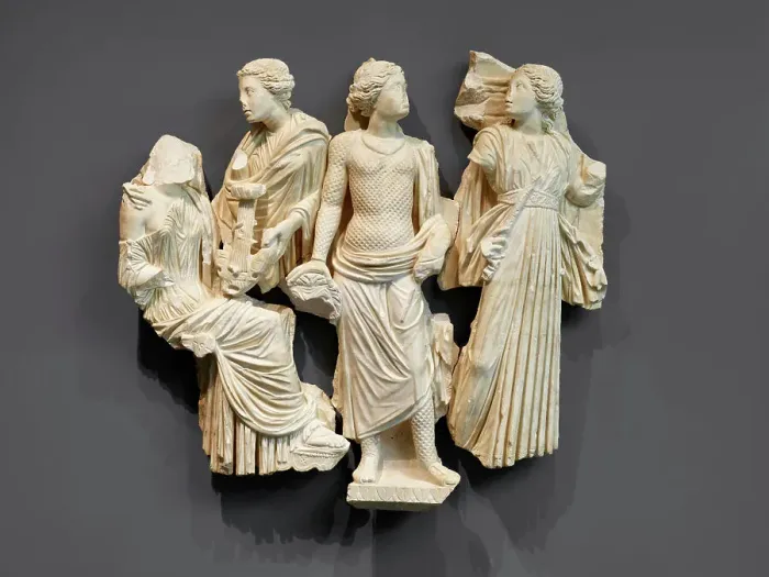 Framed Print : Fragmentary Sarcophagus with the Muses, mid-3rd century A.D. Creator: Unknown Framed Print : Fragmentary Sarcophagus with the Muses, mid-3rd century A.D. Creator: Unknown