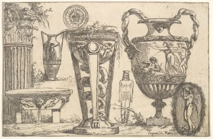 Framed Print : Fragments of Antiquity, 1765. Creator: Jean Jacques Lagrenee Framed Print : Fragments of Antiquity, 1765. Creator: Jean Jacques Lagrenee