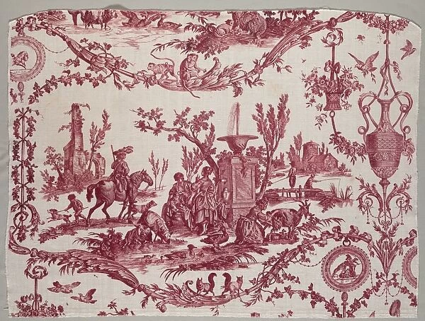 Fragments of Copperplate Printed Cotton, c. 1789. Creator: Christophe Philippe Oberkampf (French