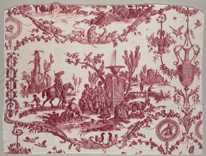 Framed Print : Fragments of Copperplate Printed Cotton, c. 1789. Creator: Christophe Philippe Oberkampf (French Framed Print : Fragments of Copperplate Printed Cotton, c. 1789. Creator: Christophe Philippe Oberkampf (French