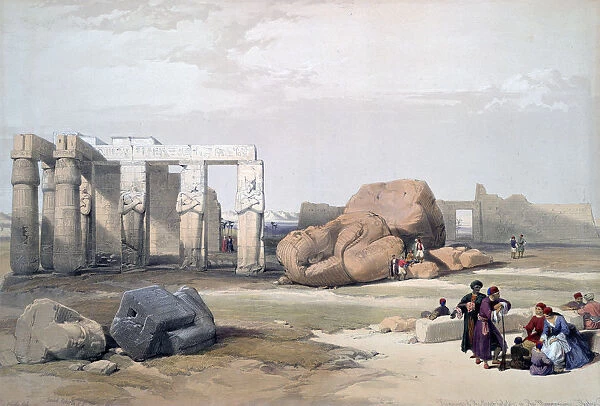 Fragments of the Great Colossi, at the Memnonium, 19th century. Artist: David Roberts