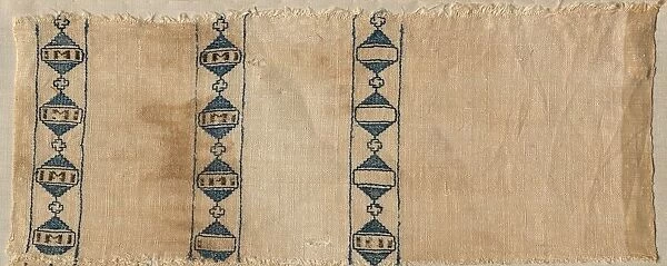 Two Fragments of a Scarf or Headdress, 1300s. Creator: Unknown