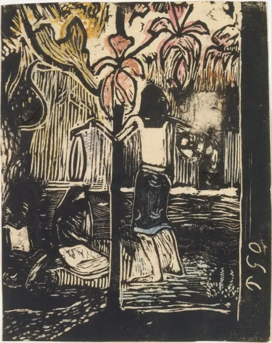 Framed Print : Fragrance (Noa Noa), small block, 1894-95. 1894-95. Creator: Paul Gauguin Framed Print : Fragrance (Noa Noa), small block, 1894-95. 1894-95. Creator: Paul Gauguin