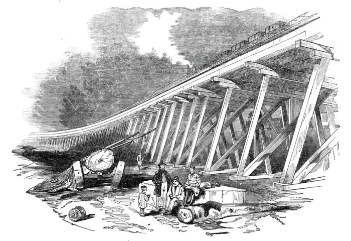 Framed Print : Frame-work of the Viaduct, 1844. Creator: Unknown Framed Print : Frame-work of the Viaduct, 1844. Creator: Unknown
