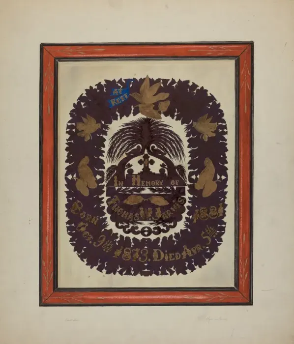 Framed Print : Framed Paper Cutting, c. 1938. Creator: Clyde L. Cheney Framed Print : Framed Paper Cutting, c. 1938. Creator: Clyde L. Cheney