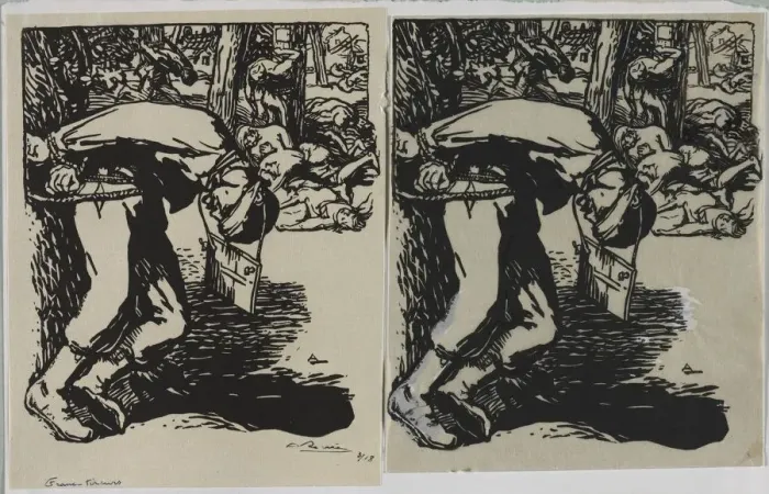 Framed Print : Franc-Tireurs, 1914. Creator: Auguste Louis Lepere (French, 1849-1918) Framed Print : Franc-Tireurs, 1914. Creator: Auguste Louis Lepere (French, 1849-1918)