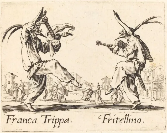 Framed Print : Franca Trippa and Fritellino, c. 1622. Creator: Jacques Callot Framed Print : Franca Trippa and Fritellino, c. 1622. Creator: Jacques Callot