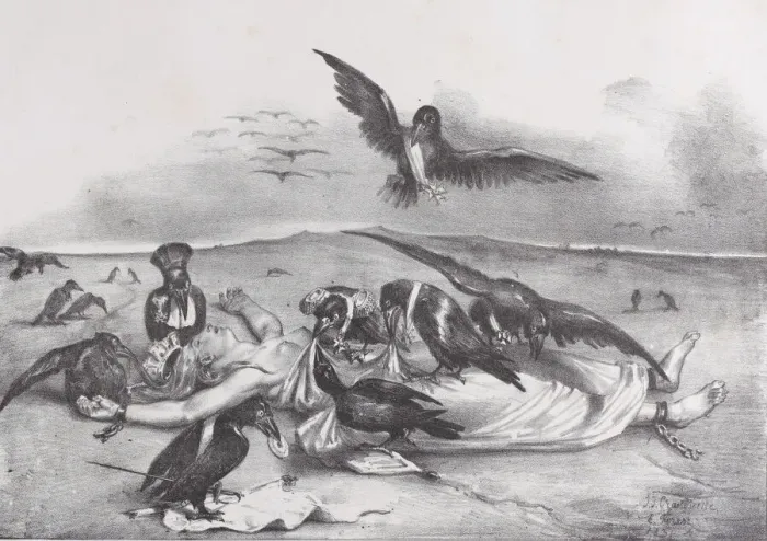 Framed Print : France Delivered to the Crows, 1831. Creator: Delaporte Framed Print : France Delivered to the Crows, 1831. Creator: Delaporte