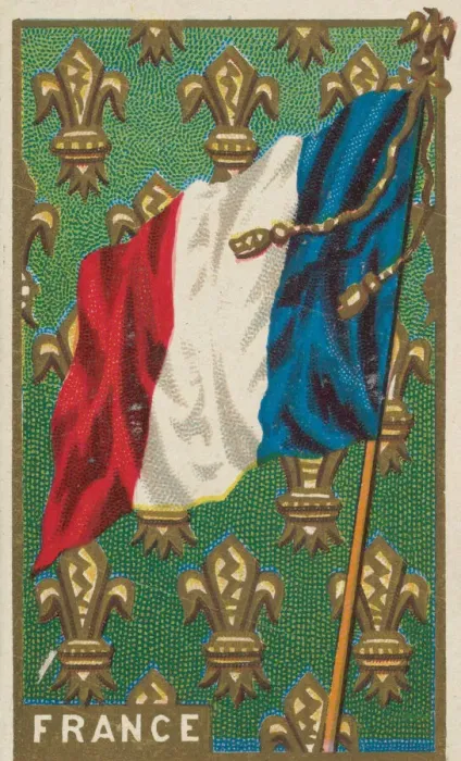 Framed Print : France, from Flags of All Nations, Series 1 (N9) for Allen & Ginter Cigarettes Brands Framed Print : France, from Flags of All Nations, Series 1 (N9) for Allen & Ginter Cigarettes Brands