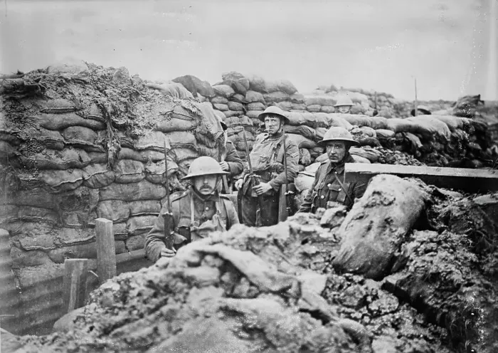 Framed Print : France - in a front line trench, 1917. Creator: Bain News Service Framed Print : France - in a front line trench, 1917. Creator: Bain News Service