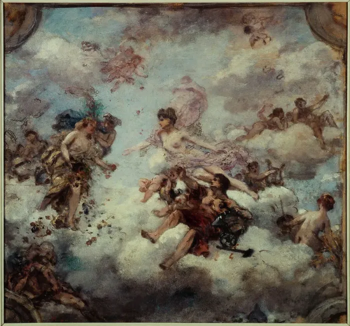 Framed Print : France welcoming Abundance, ceiling project for the Elysee Palace, c1907. Creator: Unknown Framed Print : France welcoming Abundance, ceiling project for the Elysee Palace, c1907. Creator: Unknown