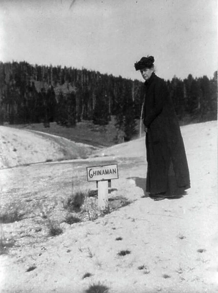 Frances A. Johnston mother of Frances Benjamin Johnston at Yellowstone, 1903. Creator: Frances Benjamin Johnston