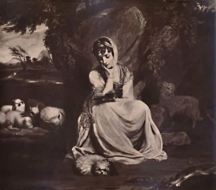 Framed Print : Frances Anne Crewe, Lady Crewe, as St Genevieve, c1773 (1894). Artist: Thomas Watson Framed Print : Frances Anne Crewe, Lady Crewe, as St Genevieve, c1773 (1894). Artist: Thomas Watson