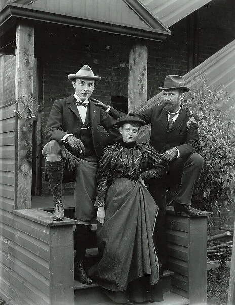 Frances Benjamin Johnston (front), with Mills Thompson (left) and Frank Phister...c1885 - 1900. Creator: Frances Benjamin Johnston