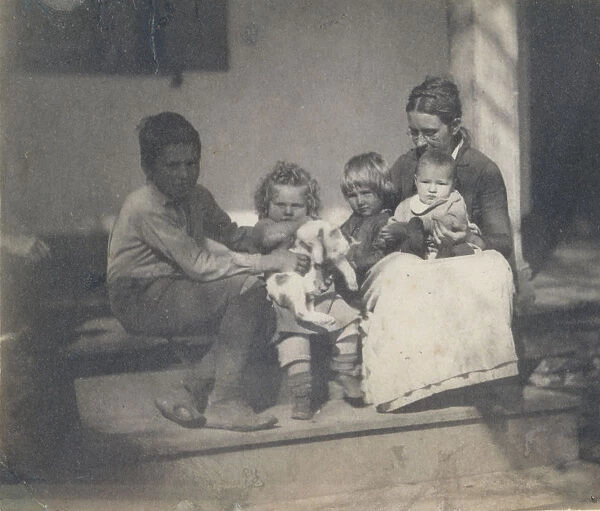 [Frances Crowell with Unidentified Boy, Katie, James, and Frances Crowell], 1890. 1890
