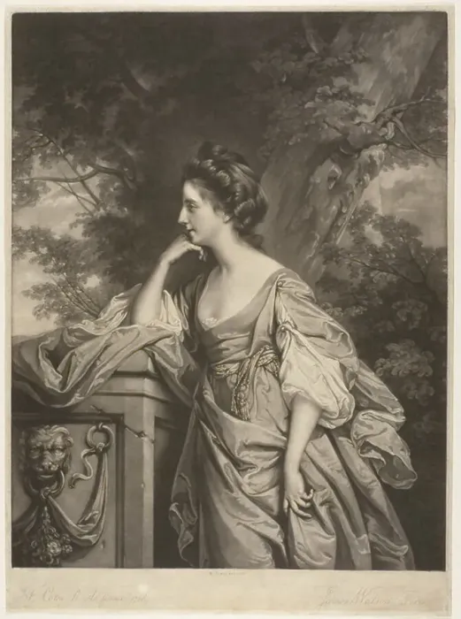 Framed Print : Frances, Lady Bridges, 1768. Creator: James Watson Framed Print : Frances, Lady Bridges, 1768. Creator: James Watson