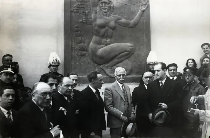 Framed Print : Francesc Macia, president of the Generalitat of Catalonia, presiding over a ceremony Framed Print : Francesc Macia, president of the Generalitat of Catalonia, presiding over a ceremony