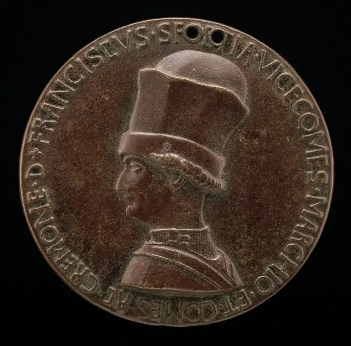 Framed Print : Francesco I Sforza, 1401-1466, 4th Duke of Milan 1450 [obverse], c. 1441