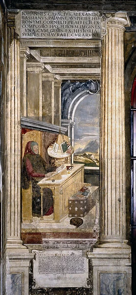Francesco Petrarca in his study. Artist: Anonymous