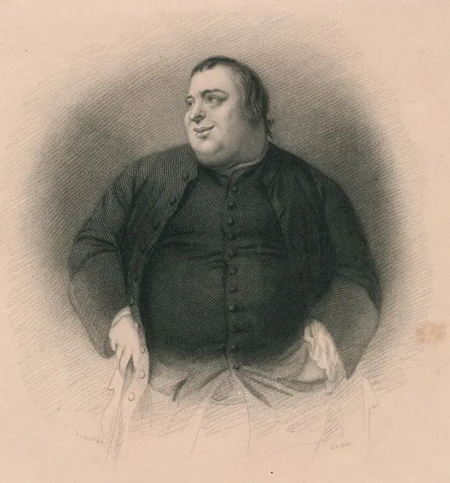 Framed Print : Francis Grose, (1731-1791), 19th century. Artist: Henry Bryan Hall I Framed Print : Francis Grose, (1731-1791), 19th century. Artist: Henry Bryan Hall I