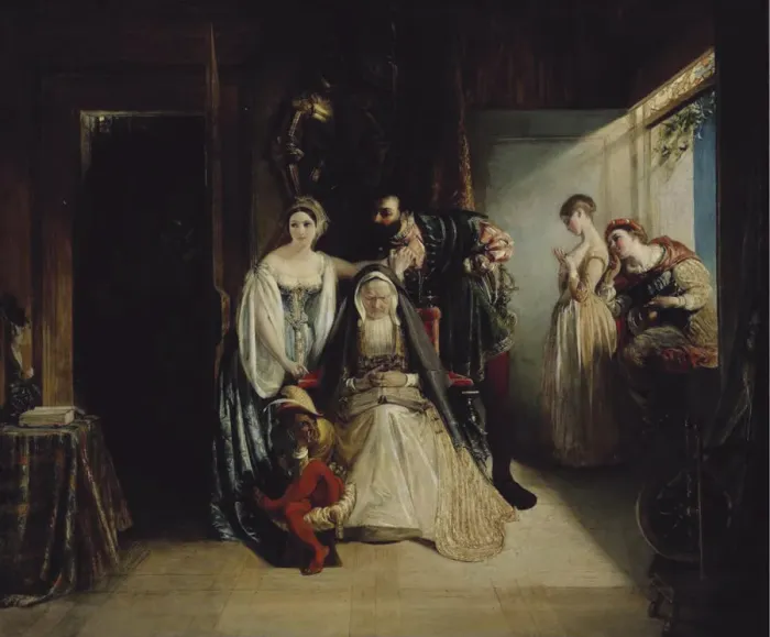 Framed Print : Francis I and Diane de Poitiers. Artist: Maclise, Daniel (1806-1870) Framed Print : Francis I and Diane de Poitiers. Artist: Maclise, Daniel (1806-1870)