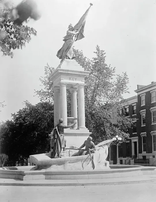 Framed Print : Francis Scott Key Monument in Baltimore, 1914. Creator: Harris & Ewing. Francis Scott Key Monument in Baltimore, 1914. Creator: Harris & Ewing Framed Print : Francis Scott Key Monument in Baltimore, 1914. Creator: Harris & Ewing. Francis Scott Key Monument in Baltimore, 1914. Creator: Harris & Ewing