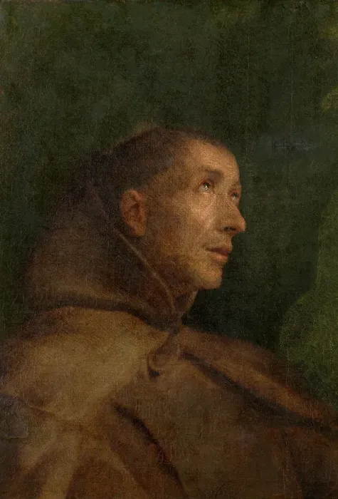 Framed Print : A Franciscan Saint. Creator: Peter van Lint