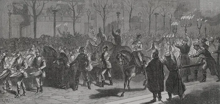 Framed Print : Franco-Prussian War (1870-1871): Germans leave the city, 1871. Creator: Unknown Framed Print : Franco-Prussian War (1870-1871): Germans leave the city, 1871. Creator: Unknown