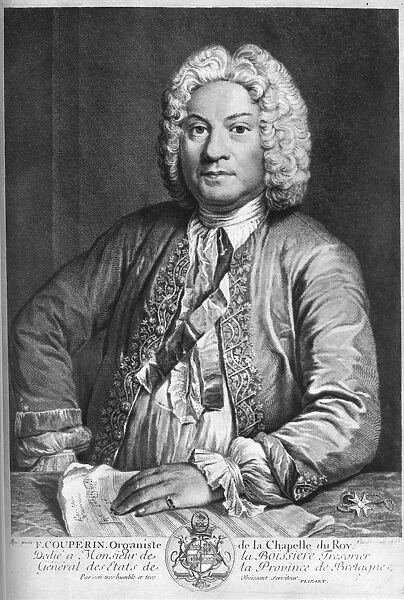 Francois Couperin, French Baroque composer, organist and harpsichordist, 1735. Artist: J Flippart