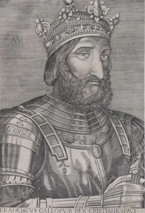 Framed Print : Francois I, King of France, dated 1536. Creator: Agostino Veneziano Framed Print : Francois I, King of France, dated 1536. Creator: Agostino Veneziano