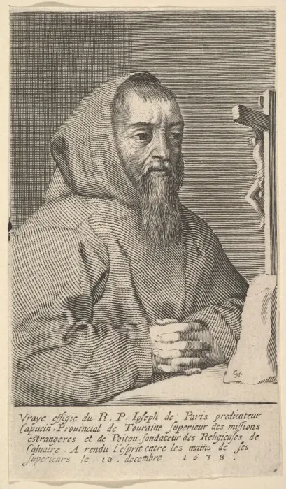 Framed Print : Francois Le Clerc Du Tremblay, dit le Pere Joseph, 1638. Creator: Claude Mellan Framed Print : Francois Le Clerc Du Tremblay, dit le Pere Joseph, 1638. Creator: Claude Mellan