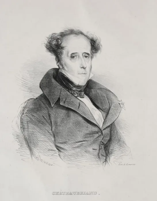 Framed Print : Francois Rene Auguste Victome de Chateaubriand. Creator: Achille Deveria Framed Print : Francois Rene Auguste Victome de Chateaubriand. Creator: Achille Deveria