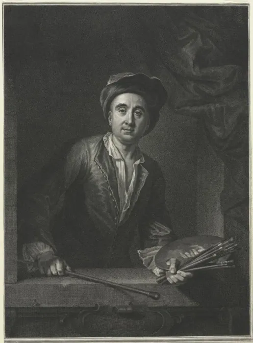 Framed Print : Francois de Troy, after a Self-Portrait. Creator: Pierre Drevet (French, 1663-1738) Framed Print : Francois de Troy, after a Self-Portrait. Creator: Pierre Drevet (French, 1663-1738)