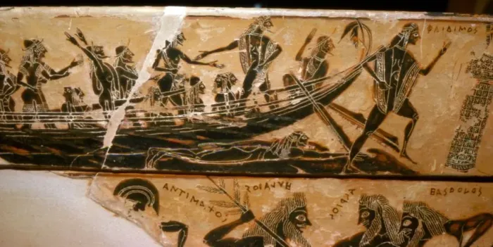 Framed Print : Detail from the Francois Vase, c6th century BC. Artists: Ergotimos, Kleitias Framed Print : Detail from the Francois Vase, c6th century BC. Artists: Ergotimos, Kleitias