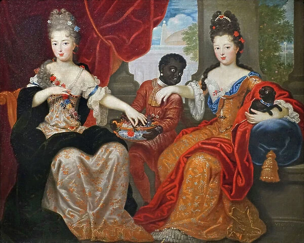 Francoise Marie de Bourbon (1677-1749), called Mademoiselle de Blois and Louise Françoise... c.1690 Creator: Vignon, Philippe (1638-1701)