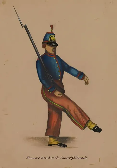 Framed Print : Françoise Ravel as the Conscript Recruit, 1855-1859. Creator: Alfred Jacob Miller Framed Print : Françoise Ravel as the Conscript Recruit, 1855-1859. Creator: Alfred Jacob Miller